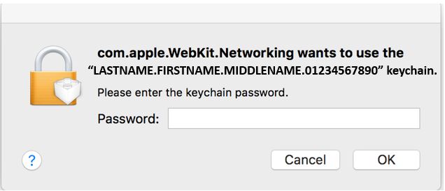 Keychain password box